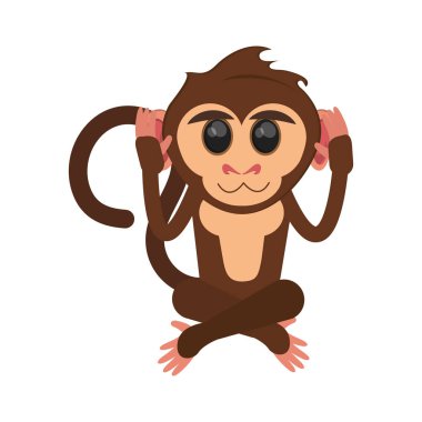 İzole maymun karikatür tasarım