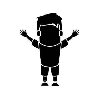 Adam karikatür tasarım germe