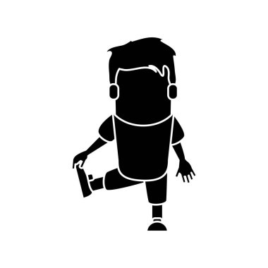 Adam karikatür tasarım germe