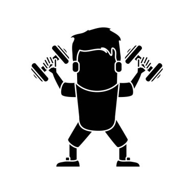 Ağırlık tasarım kaldırma adam çizgi film