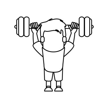 Ağırlık tasarım kaldırma adam çizgi film