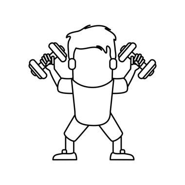 Ağırlık tasarım kaldırma adam çizgi film