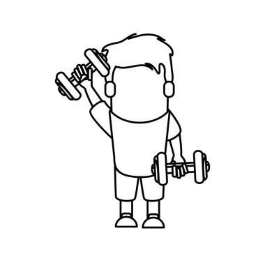 Ağırlık tasarım kaldırma adam çizgi film