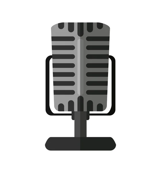 Geïsoleerde microfoon voor muziek-conceptontwerp — Stockvector
