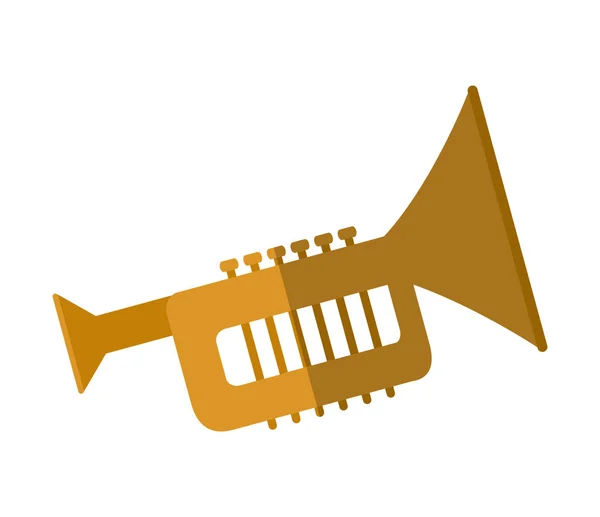 Diseño de instrumento de trompeta aislado — Archivo Imágenes Vectoriales