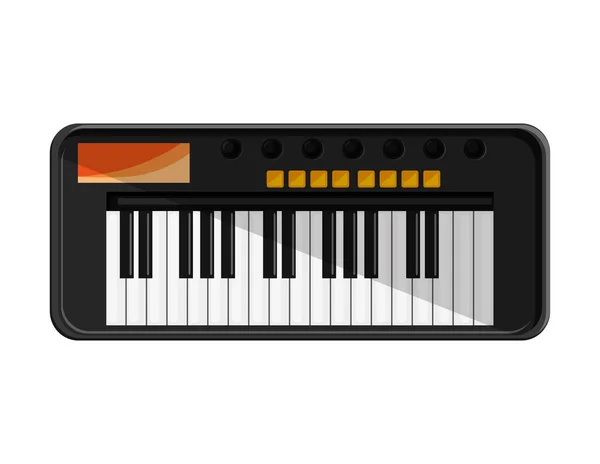 Design isolato dello strumento per pianoforte — Vettoriale Stock