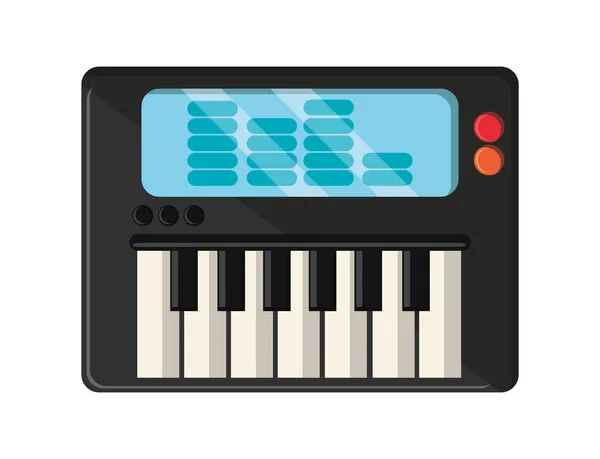 Diseño de instrumento de piano aislado — Vector de stock