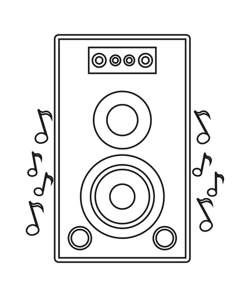 Nota musical aislada y diseño de altavoces — Vector de stock