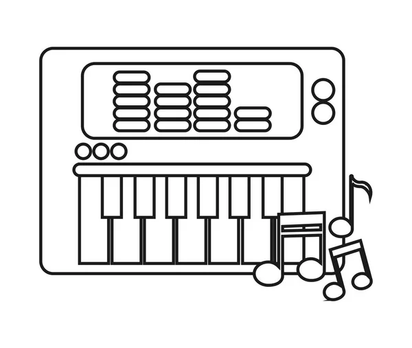 Nota de música isolada e design de piano — Vetor de Stock