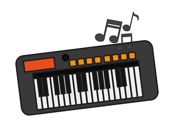 Isolato nota musicale e pianoforte design — Vettoriale Stock