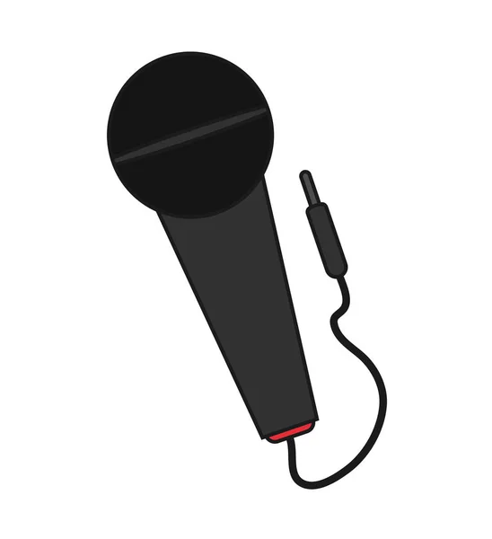 Mikrofon terisolasi dari desain konsep musik - Stok Vektor
