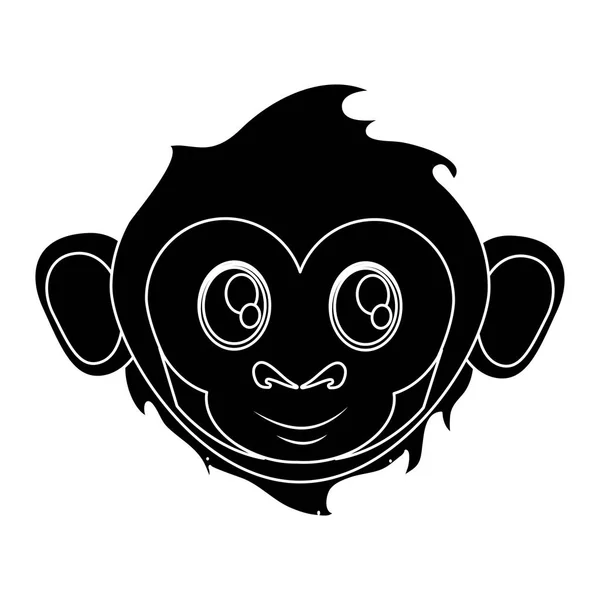 Elszigetelt majom rajzfilm face tervezés — Stock Vector