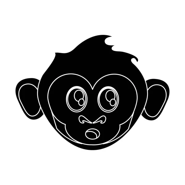 Disegno isolato della faccia del fumetto della scimmia — Vettoriale Stock