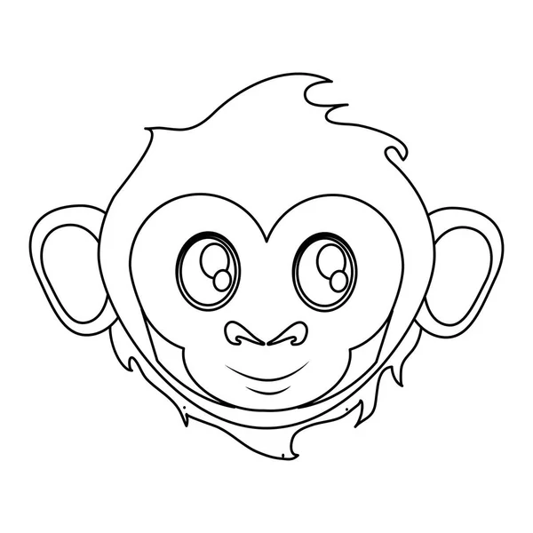 Diseño de la cara de dibujos animados mono aislado — Vector de stock