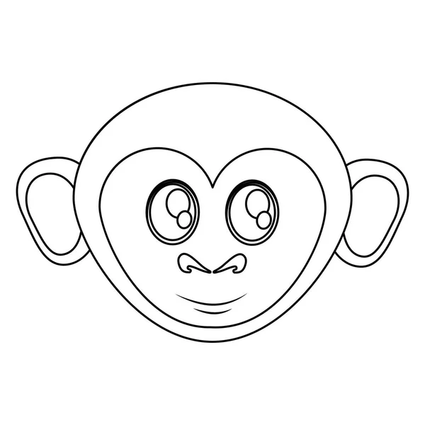 Isolado macaco desenho animado rosto design — Vetor de Stock