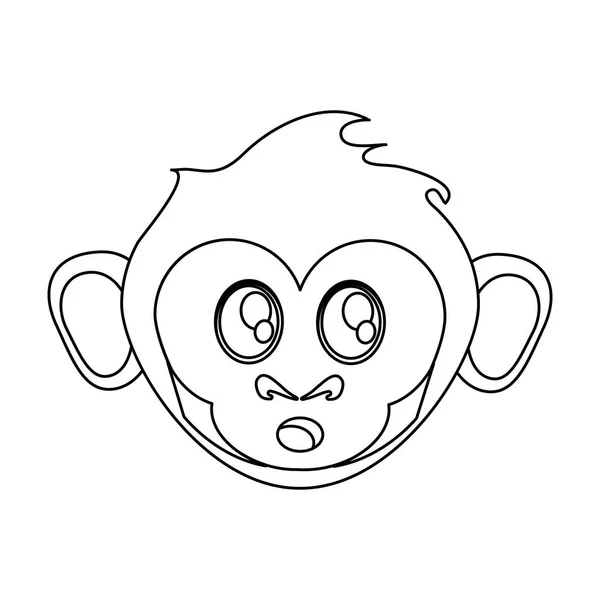 Isolado macaco desenho animado rosto design — Vetor de Stock