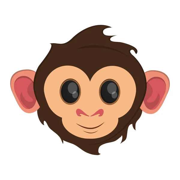 Isolierte Monkey Cartoon Gesicht Design — Stockvektor