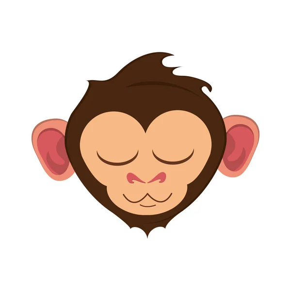 Isolado macaco desenho animado rosto design — Vetor de Stock