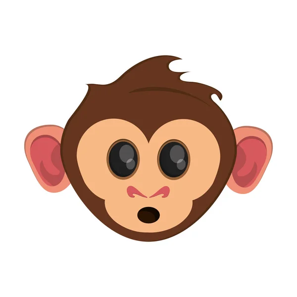 Isolierte Monkey Cartoon Gesicht Design — Stockvektor