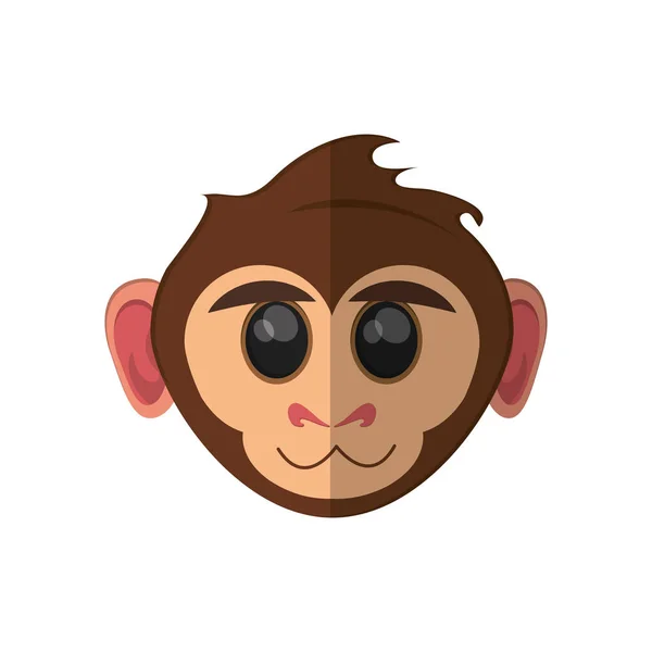 孤立的猴子卡通面设计 — 图库矢量图片