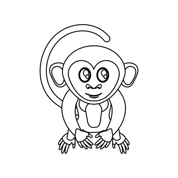 Projeto de desenho animado de macaco isolado —  Vetores de Stock