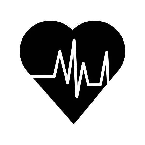 Serce z pulse i fitness koncepcja — Wektor stockowy