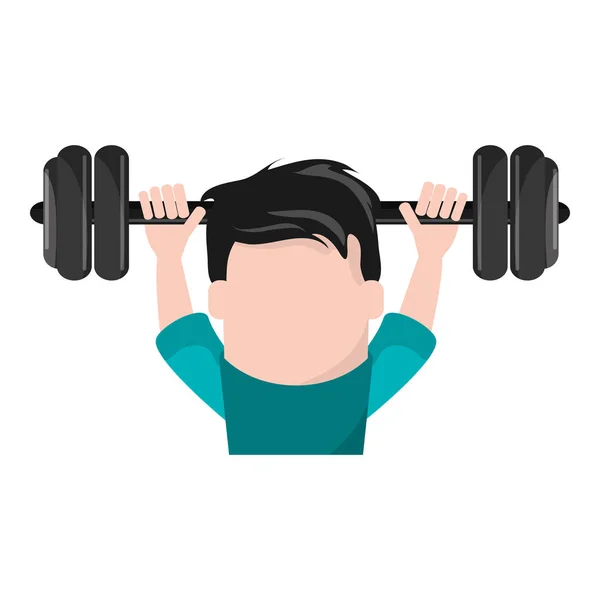 Man cartoon lifting weight design — Stock Vector