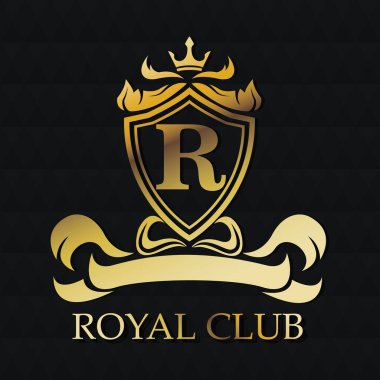 Royal club altın amblem tasarımı