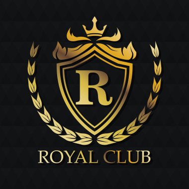 Royal club altın amblem tasarımı