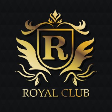 Royal club altın amblem tasarımı