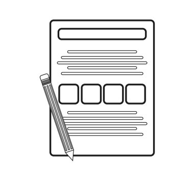 Belge kağıt ve kalem izole