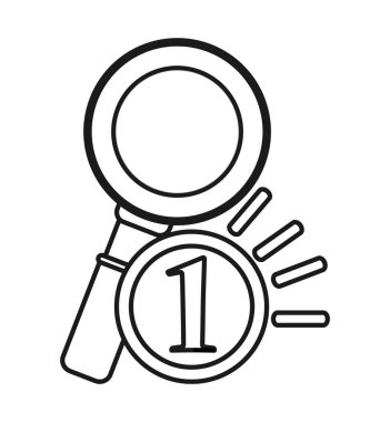 İzole madalya ve lupe tasarım