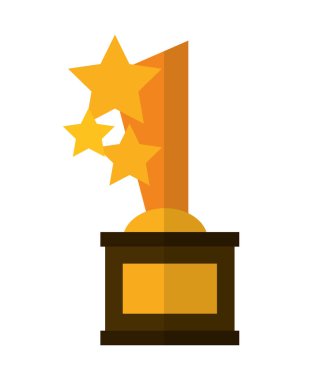 Yıldız tasarım ile izole Altın Kupa