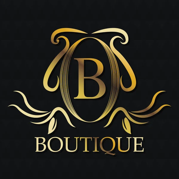 Diseño de emblema de oro boutique — Archivo Imágenes Vectoriales