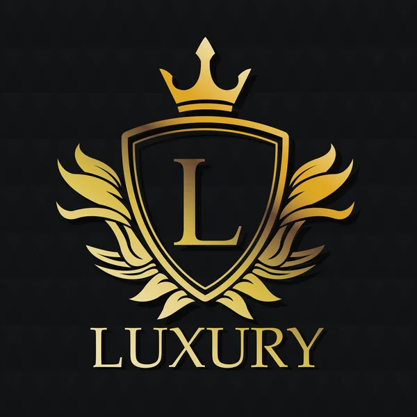 Design de emblema de ouro de luxo — Vetor de Stock