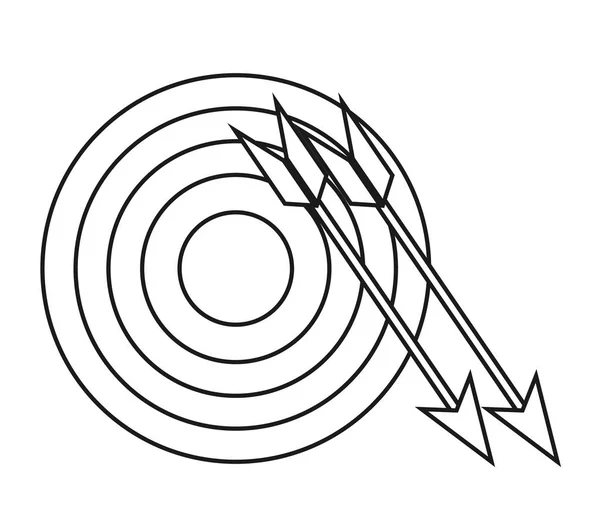 Изолированный дизайн мишени и стрелы — стоковый вектор