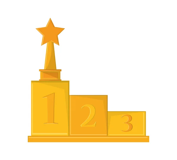 Isolated gold trophy with star design — Stock Vector