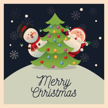 Noel Baba ve Noel sezonu tasarım kardan adam