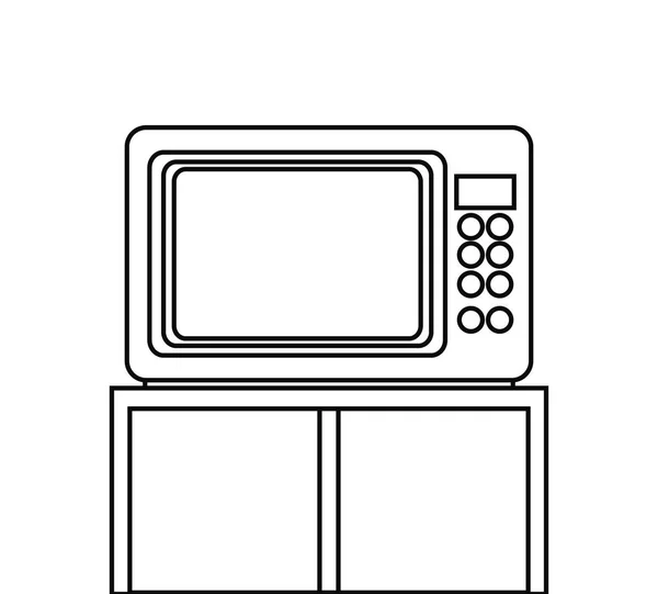 孤立した電子レンジの機械設計 — ストックベクタ