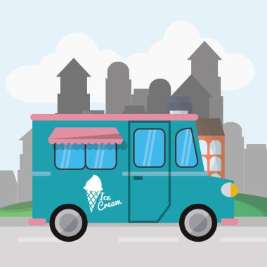 Renkli gıda kamyon tasarım