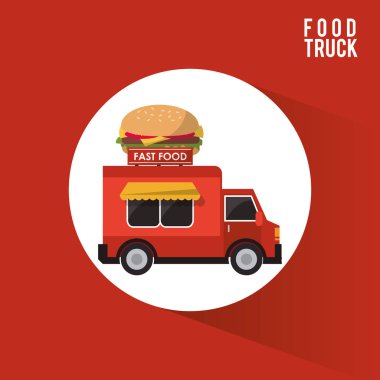 Renkli gıda kamyon tasarım