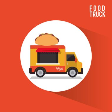 Renkli gıda kamyon tasarım