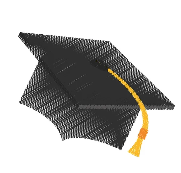 Isolated graduation cap design — Stock Vector