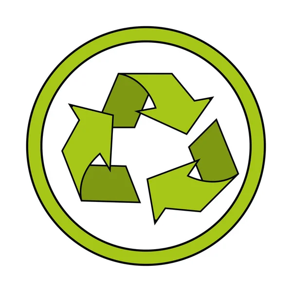 Diseño de letreros de reciclaje ecológico aislado — Vector de stock