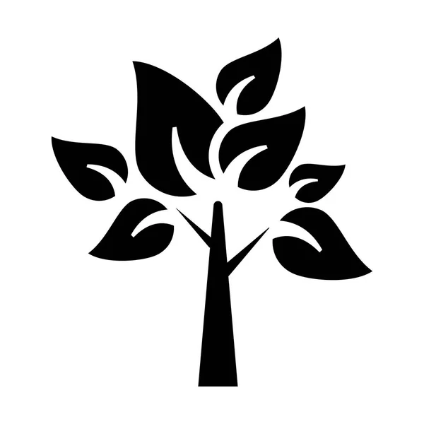 Απομονωμένο δέντρο, με σχέδιο φύλλα — Διανυσματικό Αρχείο