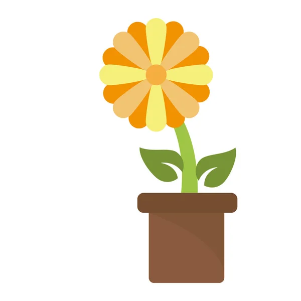 Izolované květ s listy designem — Stockový vektor