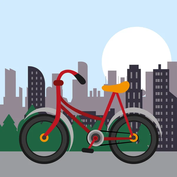 Ville vélo et mode de vie sain design — Image vectorielle