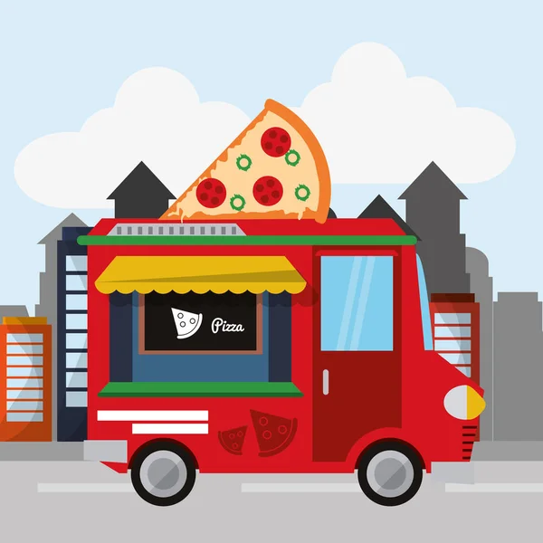 Buntes Food-Truck-Design — Stockvektor