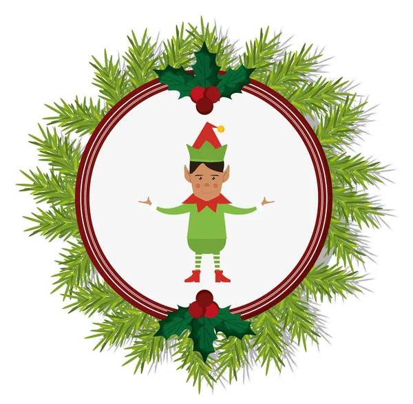Dibujos animados elfos de diseño de temporada de Navidad — Vector de stock