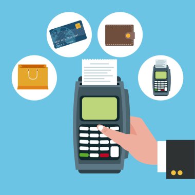 Dataphone ve alışveriş Icon set tasarımı